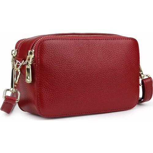 Simple Shoulder Genuine leather Small Square Bag For Ladies Solid Casual Box Mini Shoulder Bag Women Clutch Small Crossbody Bag