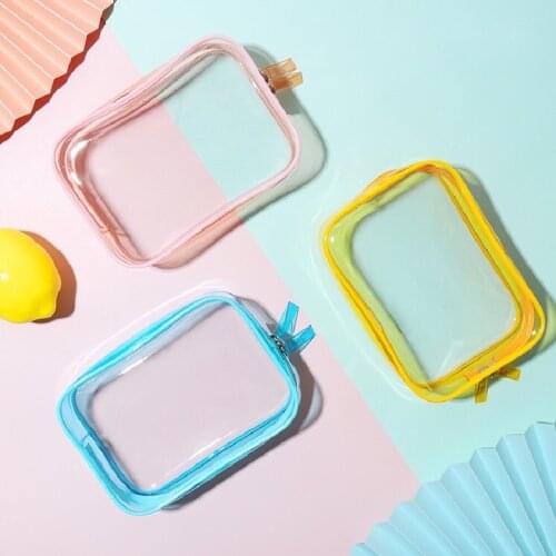 Transparent Travel Portable Cosmetic Bag Private Label Makeup Pouch Organizer Waterproof Toiletry Wash Bag Wholesale