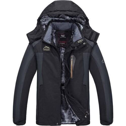 Plus Size XL~4XL,5XL, 6XL, 7XL, 8XL, 9XL Jacket Mens Winter Warm Hooded Windbreaker Jacket Mens Military Coat Mens Clothing