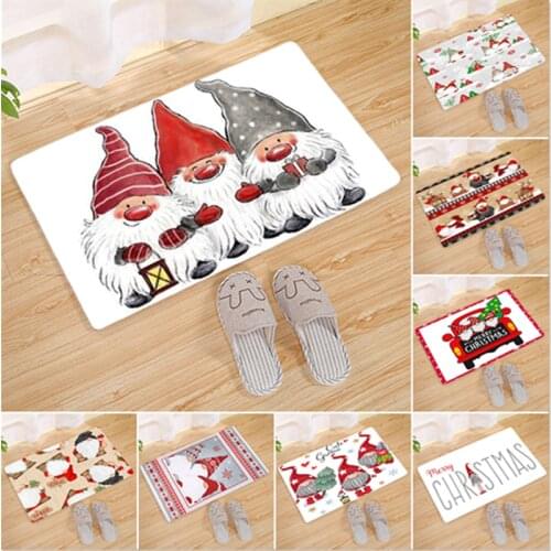 40*60cm Christmas Mat Santa Doormat Ornament Pendant Merry Christmas Decor for Home Bathroom Kitchen Beddroom Noel Decor 2021