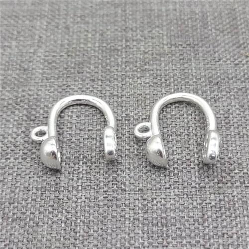 2prs of 925 Sterling Silver Non Pierced Earrings with Ring for Drops Earring