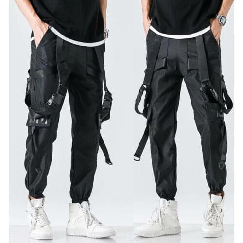 Korean Style Mens Pants Streetwear Harajuku Fashion joggers Men Trousers Cargo Pant Casual Men Clothing Elastic Waist Men Pants