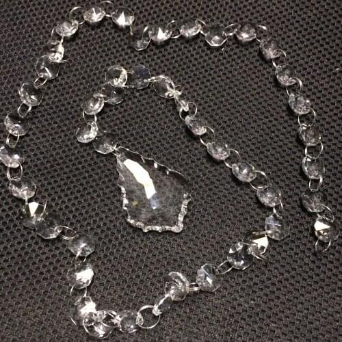 Factory Price 200meter Diy Cristal Glass Garland Strands With Crystal Faceted Prisms For Crystal Chandelier Hanging Decoration