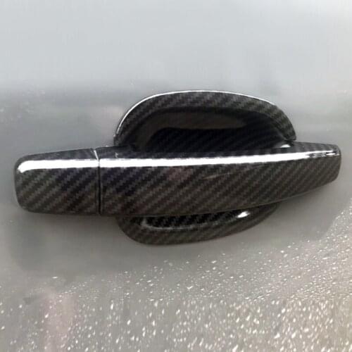 Car Carbon Fiber Style Exterior Door Handle / Door Bowl Cover Sticker Trim For Chevrolet Cruze 2009 2010 2011 2012 2013
