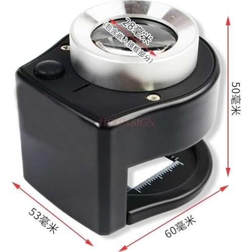 Magnifying equipment Magnifying glass 30 times with light metal portable handheld scale led white purple light banknote