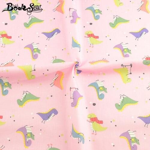Booksew Telas De Algodon Para Patchwork Sewing 100% Cotton Baby Fabric Dye Printed Cartoon Pink Twill Material Tissue Tecido