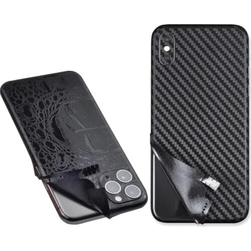 Ice Back Film For iPhone 12 Pro Max Mini 11 6S 6 7 8 Plus X XR XS Skin Protector Stickers Cover Carbon Fiber Crocodile Rear Film