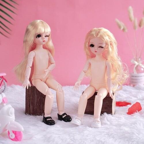 1/6 Bjd Doll Winky Eyes 12 Inch 28cm Heigh Nude Doll with Multi- Joint Childrens Toys Dress Up Toy for Girls