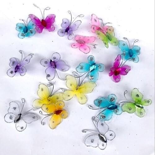 20pcs/lot Multicolor PVC 3D Mesh Butterfly Wall Stickers Toys For Girl Kids Baby Rooms Clothes Fridge Wedding Home Decoration