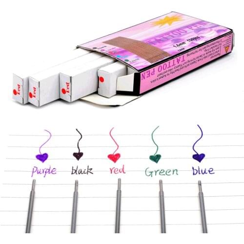 20PCS Tattoo Skin Surfer Stencil Pen For Tattoo Stencil Outline Supply Red Black Blue Purple Green