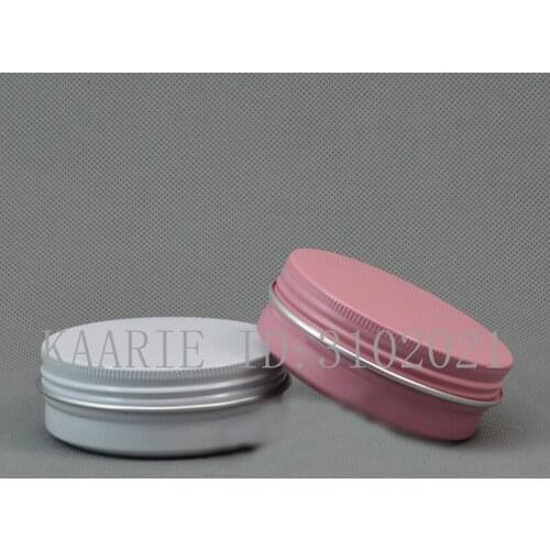 60gML refillable box white/pink empty round aluminum metal tin cans bottle cosmetic cream box aromatherapy DIY jar Aluminum Pot