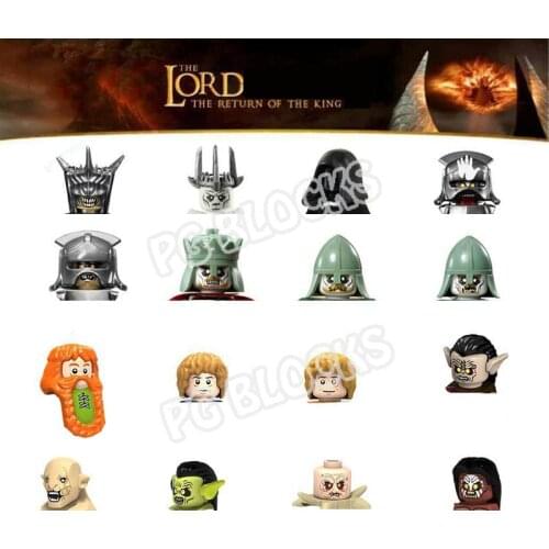 8Pcs/set The Rings Building Blocks Wraith Mouth of Sauron Figure Ghost Soldier Orcs Action Figures DIY Mini Bricks Kids Toys