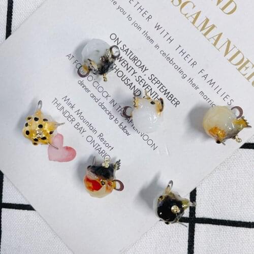 DIY Jewelry Accessories Resin Acrylic Puffer Fish 3D Bracelet Charms Ornament Garment Necklace Earring Pendant 10pcs 17*18mm