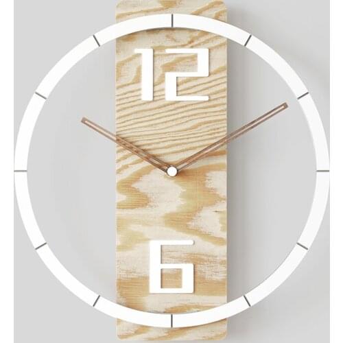 Frame Silent Wall Clock Modern Design Office Self Adhesive Digital Wall Clock 3d Wood Nordic Duvar Saati Room Decoration BW50WC