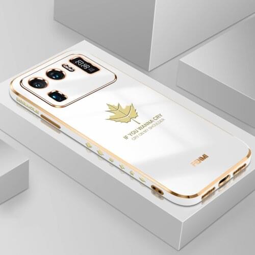 Plating Ring Holder Case For Xiaomi Mi 11 Ultra Mi11 Lite Soft Silicone Maple leaf Phone Cover For xiaomi mi 11 11i mi 10 Pro