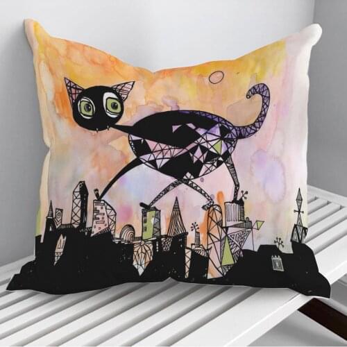 Black Cat a Throw Pillows Cushion Cover On Sofa Home Decor 45*45cm 40*40cm Gift Pillowcase Cojines Dropshipping