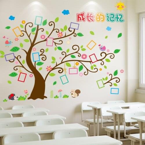 [SHIJUEHEZI] Colorful Tree Wall Stickers DIY Photo Frame Mural Decals for Nursery Kids Rooms Baby Bedroom House Decoration
