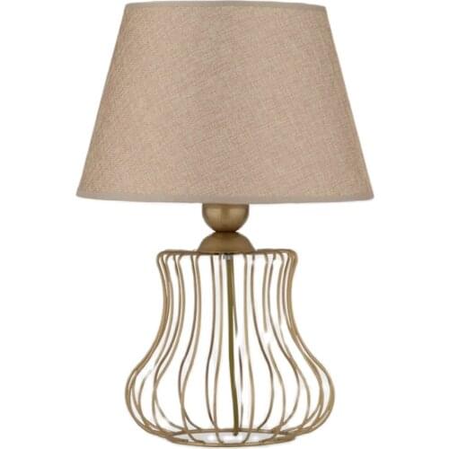 Hmydesign Decorative Table Lamp Geometric Shaped Metal Bronze Iron Wire Office Home Hallway Living Room For Melone Lampshade Gold