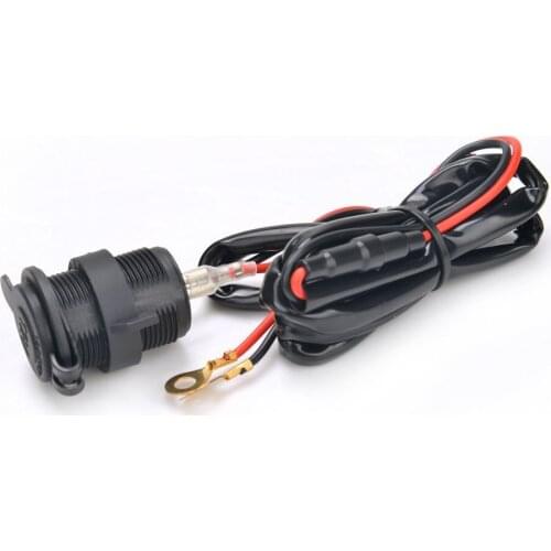Waterproof 12V-24V Car Motorcycle Female Cigarette Lighter Power Socket Outlet with 1.5M Fuse Line Wire for GPS Cellphone MP3