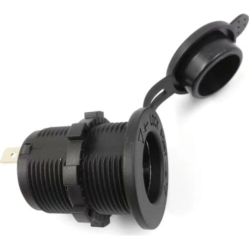 Cigarette Lighter Socket 12V 24V Motorcycle Car Auto Boat Tractor Power Outlet Socket Receptacle Waterproof Plug Black