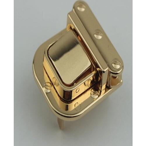 Box hardware fittings lock, gold metal twist lock switch lock, insert lock