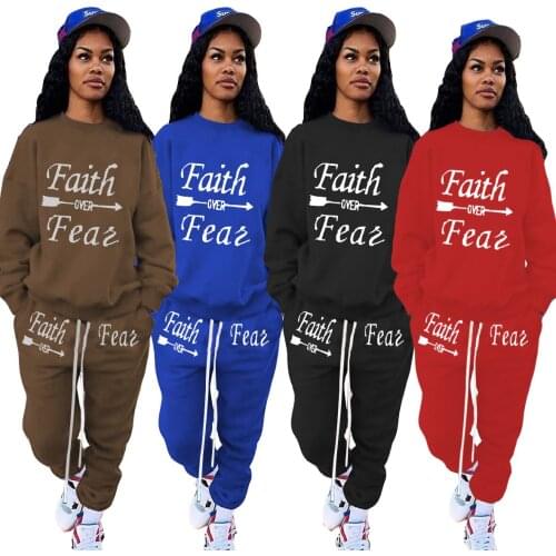 Echoine Spring Autumn Letter Print Two Piece set Tracksuit Women Casual Sweatshirt High Waist Pants Fitness Sports Suits Outfits