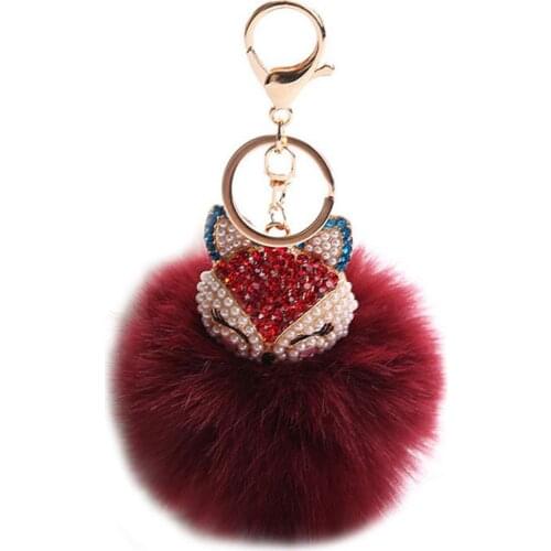 Cute Fashion Plush Ball Cute Fox Pompom Rabbit Fur Ball pendant rope plush Doll toys decor Gift Toy Bag Pendant Toy