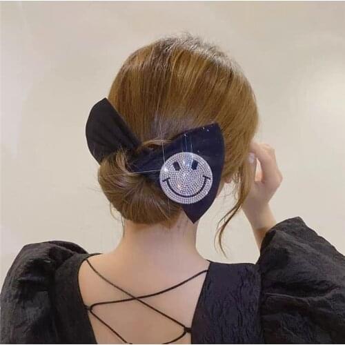 The Fashion Plate Hair Device Fabric Rhinestone Headband Bow Headwear For Women