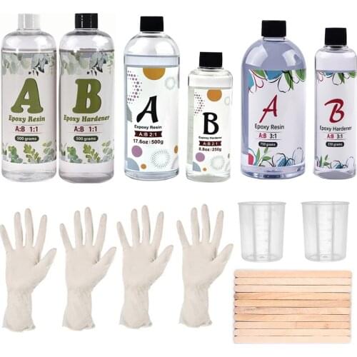 Resin Kit Resin Art DIY Epoxy Resin Glue Set 1:1 AB Glue 3:1 Quick-Drying Glue Silicone Mold Casting Decoration Jewelry Making
