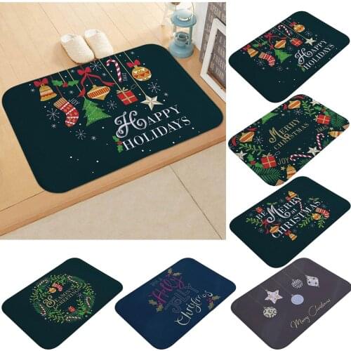 Anti-slip Waterproof Christmas Doormat Bathroom Kitchen Floor Mat Carpet Cushion Non-Slip Rug Christmas Decoration For Home