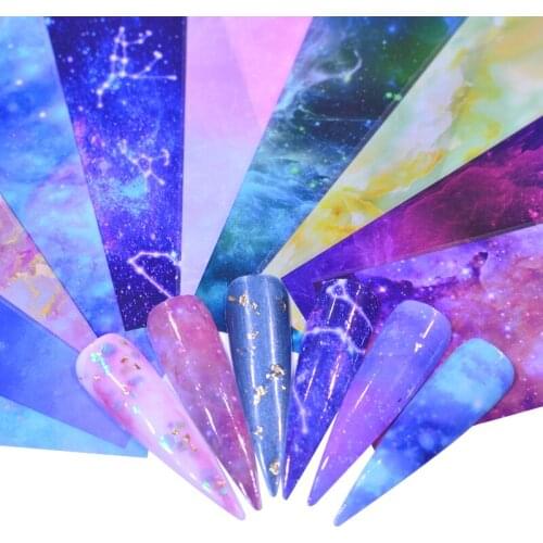 YZWLE NEW Rose/Flower Metallic Foil For Nail Slider Holographic Transfer Wrap Sticker Adhesive Starry Manicure Decor Nail Foil