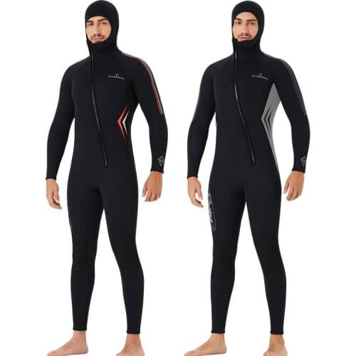CX14 New 3MM One-Piece Hooded Wetsuit Front Zipper Cold-proof Warm Wetsuit Outdoor Free Diving Surfing Suit