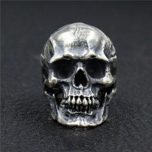 New European and American Trendy Fashion Skull Ring Retro Hip Hop Rock Rings for Men Gothic Punk Jewelry Accessories Party Gifts