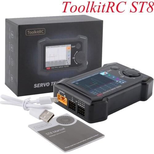 New 2019 ToolkitRC ST8 2.4" TFT 7-28V 8-channel Servo Integrated Tester 4 Independent Interface Signal Test