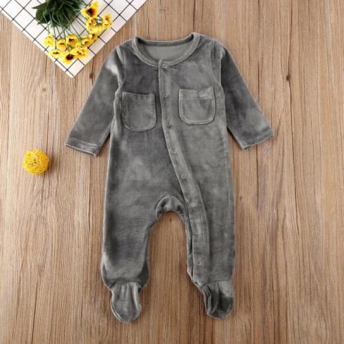 Pudcoco New Fashion Newborn Infant Baby Girl Boy Clothes Velvet Romper Jumpsuit Outfits