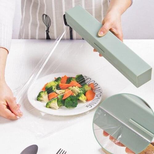 Plastic Wrap Dispenser Kitchen Tools Cling Food Wrap Cutter Dispenser Film Cutter Storage Holder Kitchen Accessories Cling Wrap