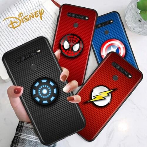 Marvel logo cute for LG G8 G8S G8X V30 V35 V40 V50 V60 ThinQ Q60 K40 K50 K30 K41 K51 K61 K71 K22 Black Phone Case