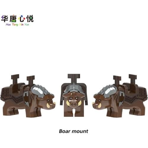 MOC Friends Animal Dwarf Boar Mount Medieval Warrior Equipment Building Blocks Educational Toys Childs Gifts Friends Toy Model
