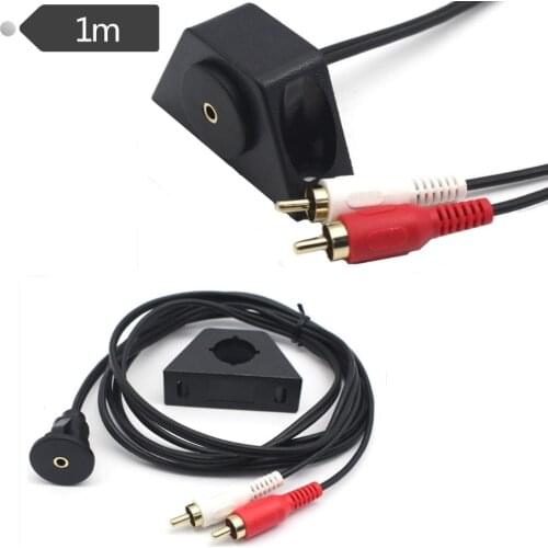 MP3 AUX input flush mount 2RCA phono to female 3.5mm jack extension cable 1m
