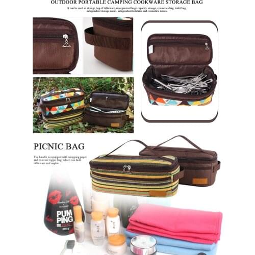 Outdoor Portable Camping Cookware Storage Bag Camping Kitchen Cookware Storage Bag Camping Cooking Storage Bag Oxford Cloth