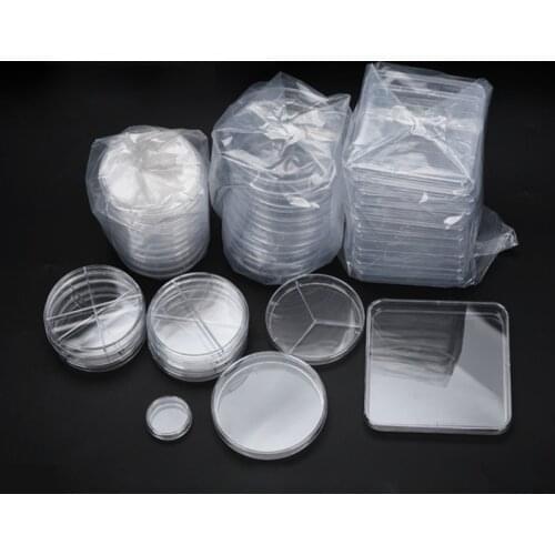 10Pcs 35mm 60mm 90mm 100mm 120mm Clear Petri Dishes with Lids Disposable Plastic Sterile Petri Dish Chemical Laboratory Supplies