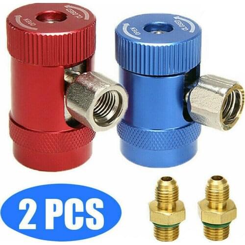 2PCS Car Air Conditioning Quick Coupler Connector Adapter High Low Side R1234YF High And Low Couplers