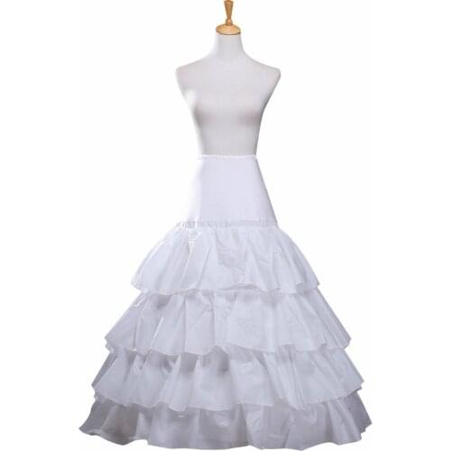 3 Hoops Petticoats for Wedding Dress A Line Long Skirt Hoop Underskirt White Vestidos Crinolina Underwear Crinoline