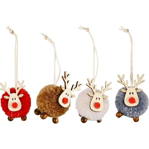 4pcs/set Christmas Decoration Ornaments Xmas Tree Creative Felt Elk Pendants