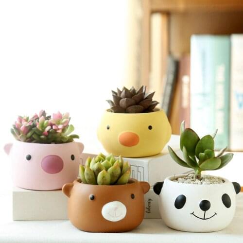 Creative Cartoon Duckling Meat Flowerpot Cute Little Animal Meat Flowerpot Ceramic Balcony Office Decorative Flowerpot