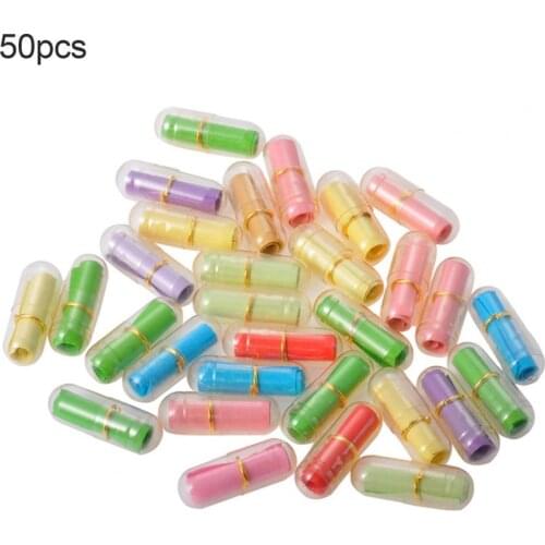 50Pcs Clear Wish Bottle Blank Letter Paper Message Envelope Capsule Love Pill Gift Paper Roll Mini Letter Pad