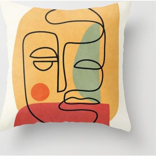 Abstract Painting Morandi Color Throw Pillow Case Cushion Covers for Home Sofa Chair Decorative Pillowcases