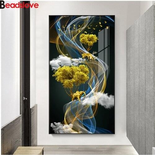 DIY Diamond Embroidery Large Diamond FEuropean Lucky elephant, rich tree Full rhinestone 5D Diamond painting cross stitch