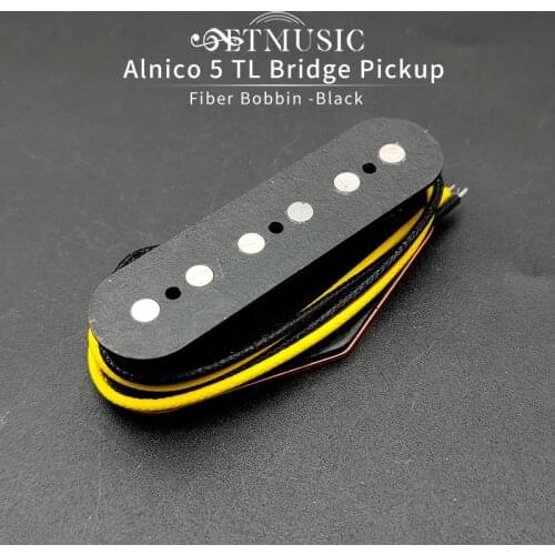 Alnico 5 TL Bridge Pickup Fiber Bobbin with Cloth Cable TL Bridge Pickup Black Guitar Parts