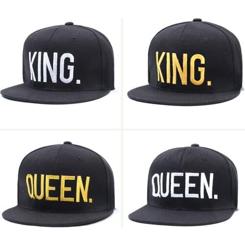 KING QUEEN Embroidery Hip Hop Baseball Caps Adjustable Driver Hat Men Women Cotton Mens Cap Gorra Hombre SWANOWING